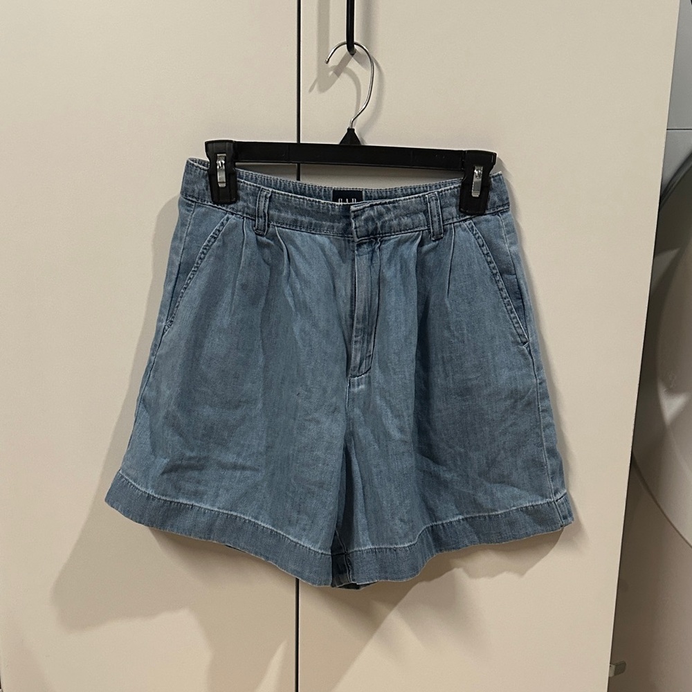 GAP Light Blue Relaxed Denim Bermuda Shorts